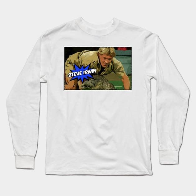 Steve Irwin Montage Long Sleeve T-Shirt by Angel arts